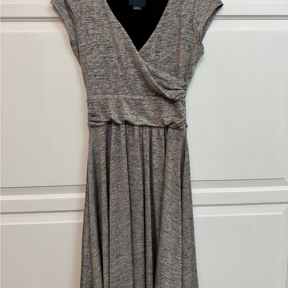 Maeve Anthropologie Tamera Silver Surplice Stretch Midi Women's Dress Size XS - Picture 3 of 7